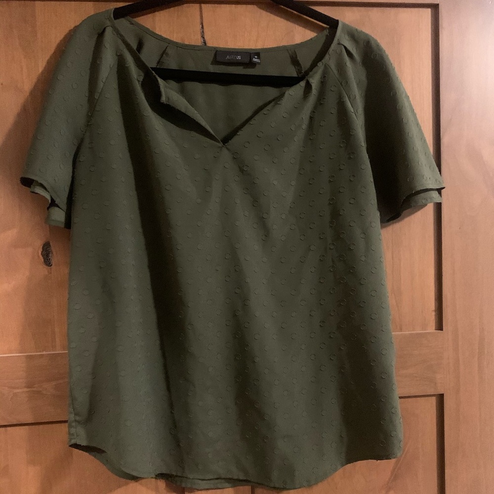 EUC Apt 9 Olive green blouse size M